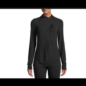 Elie Tahari Navy Keilani High-neck Knit top